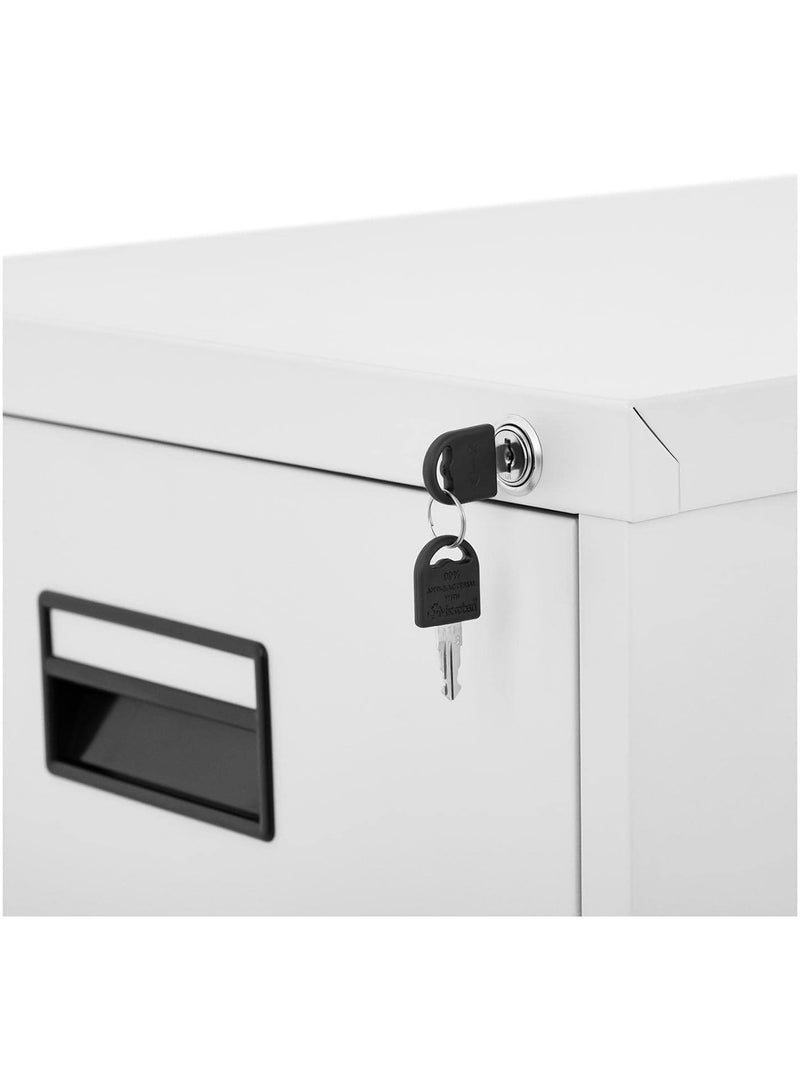 AL WADI FURNITURE Steel Vertical Filing Cabinet Compact Storage steel Cabinet,Metal Portable Cabinet with 2 Drawers for Legal,Office,Workshop,Hospital,Warehouse (Grey)– Size 73H x 62D x 45W cm - Image 5