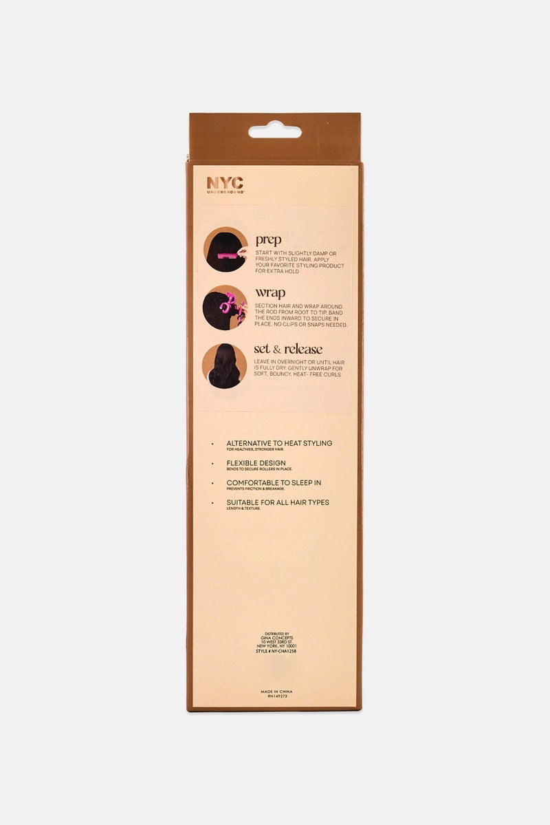NYC 4 Pieces Flex Heartless Curling Rods, Multicolor - Image 2