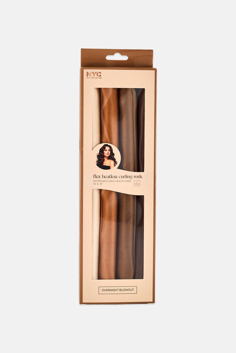 NYC 4 Pieces Flex Heartless Curling Rods, Multicolor - Image 1