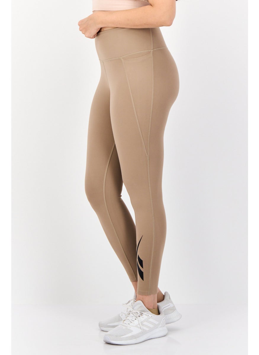 Reebok Women Tight Fit Pull-On Training Tight, Taupe  - Image 3