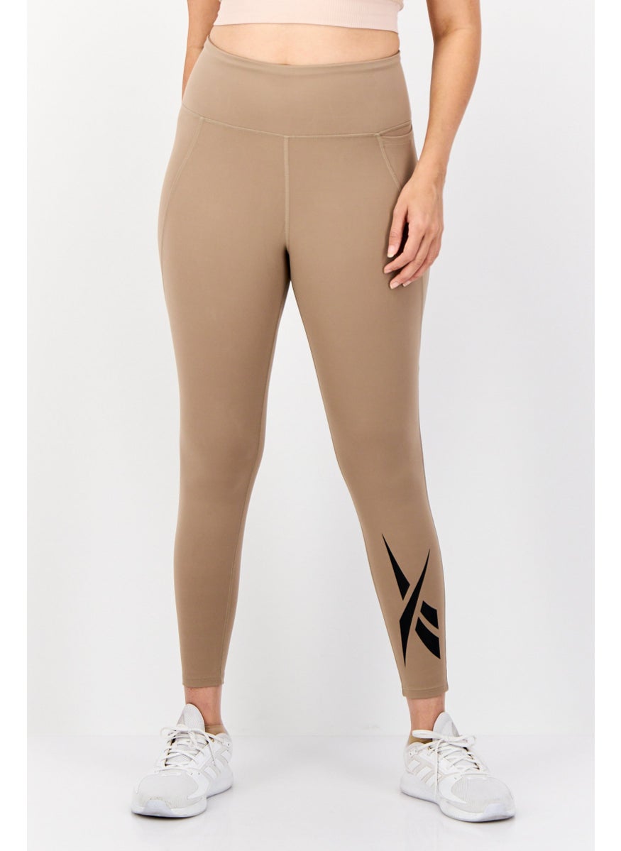 Reebok Women Tight Fit Pull-On Training Tight, Taupe  - Image 1