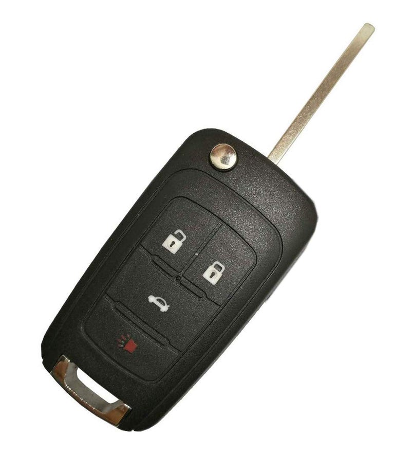 Arruweer 4 Buttons Replacement Flip Folding Key Fob Case Shell Fit for Chevrolet Chevy Camaro Cruze Equinox GMC Buick Smart Car Key Fob Cover Housing No Chip - Image 4