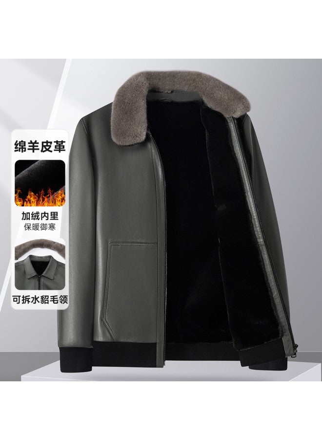Fapai Counter Same Style Men's Leather Jacket Lapel Versatile Genuine Leather Jacket - Image 2