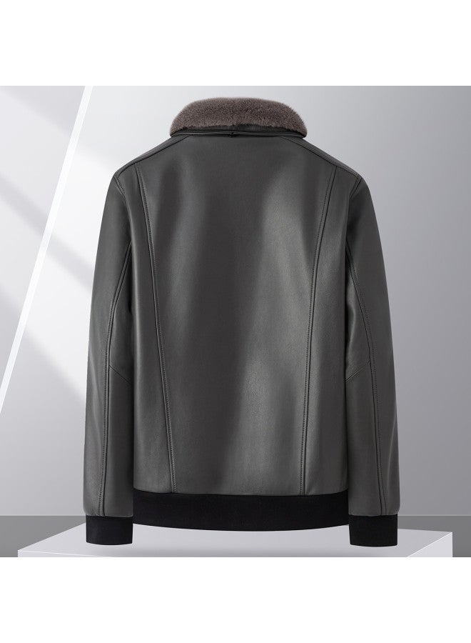 Fapai Counter Same Style Men's Leather Jacket Lapel Versatile Genuine Leather Jacket - Image 4