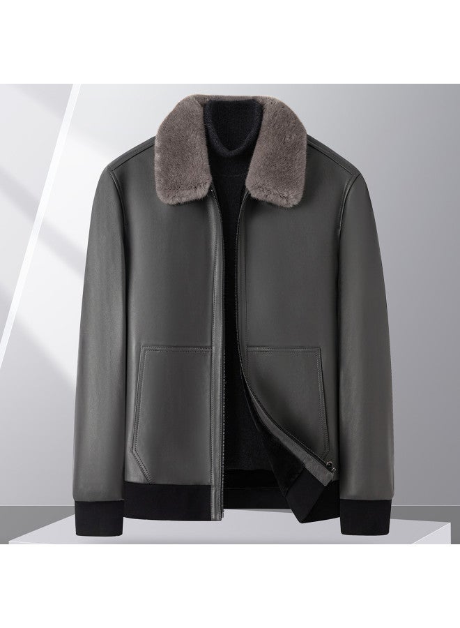 Fapai Counter Same Style Men's Leather Jacket Lapel Versatile Genuine Leather Jacket - Image 3
