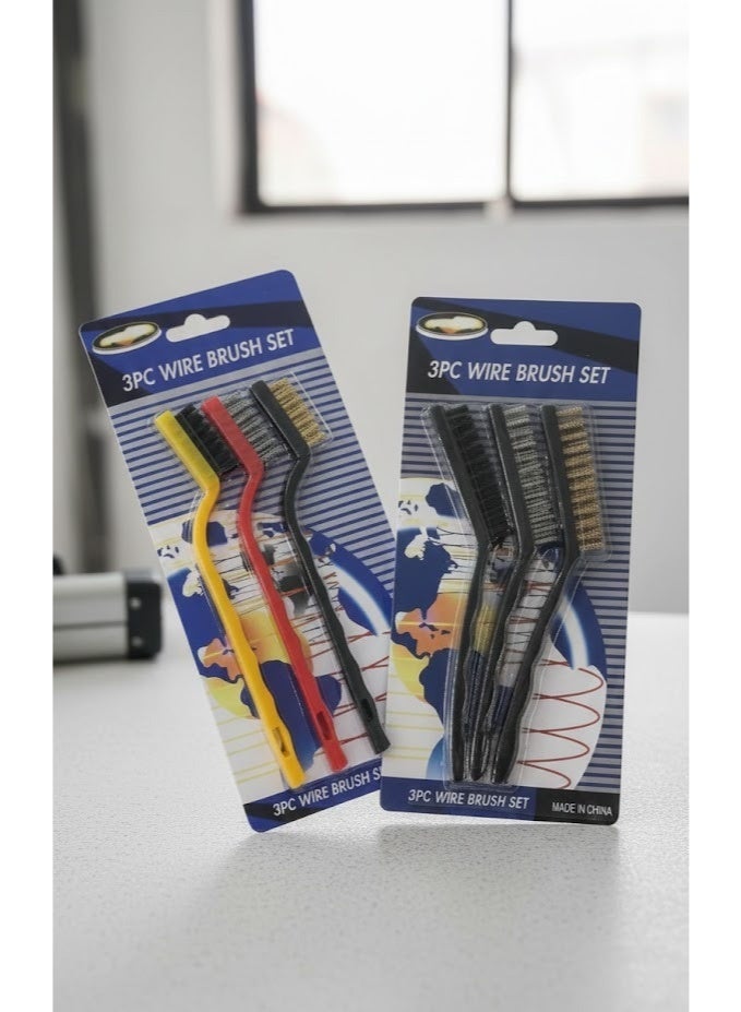 زوبا طقم فرش سلك معدني للتنظيف وإزالة الصدأ 3 قطع متعددة الاستخدام للاستخدام الصناعي والمنزلي + طقم فرش صغير إضافي هدية مجانية - Image 1