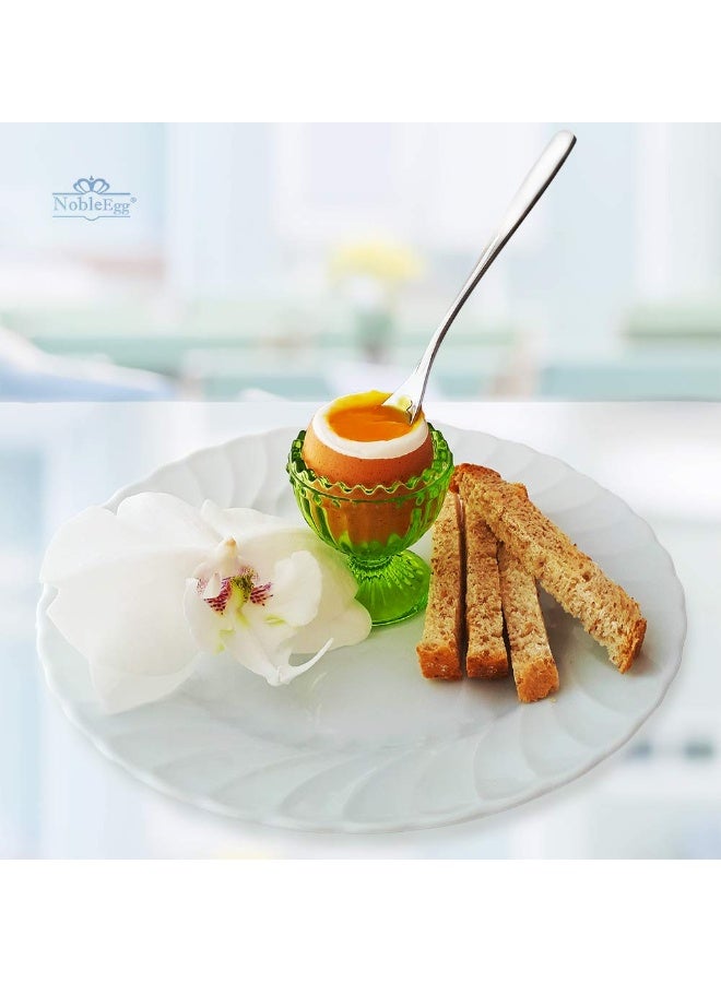 NobleEgg Antique Style Egg Cups for Soft Boiled Eggs | Set of 4 | Egg Timer Pro | 18/8 Egg Spoons | Egg Topper | Premium Gift/Storage Box - Image 4