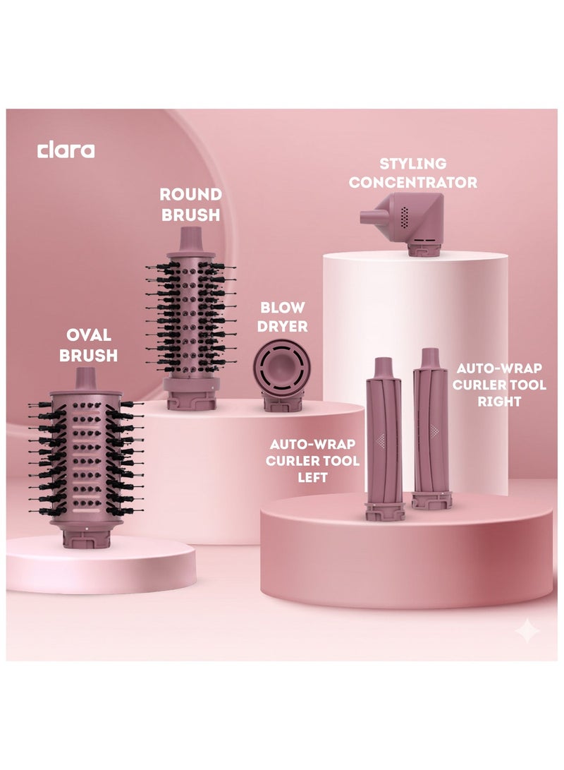 أداة كلارا المتعددة لتصفيف الشعر لجميع أنواع الشعر – أداة تصفيف 6 في 1 مع مكواة تجعيد تلقائية، مجفف شعر، فرشاة دائرية وبيضاوية – مصفف شعر أيوني بقوة 1500 واط للحصول على تجاعيد خالية من التجاعيد وتسريحات صالون - view 5