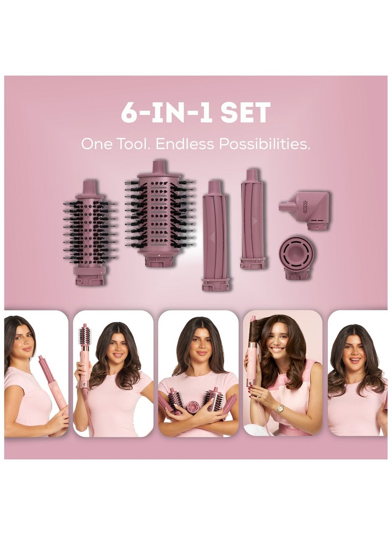 أداة كلارا المتعددة لتصفيف الشعر لجميع أنواع الشعر – أداة تصفيف 6 في 1 مع مكواة تجعيد تلقائية، مجفف شعر، فرشاة دائرية وبيضاوية – مصفف شعر أيوني بقوة 1500 واط للحصول على تجاعيد خالية من التجاعيد وتسريحات صالون - view 2