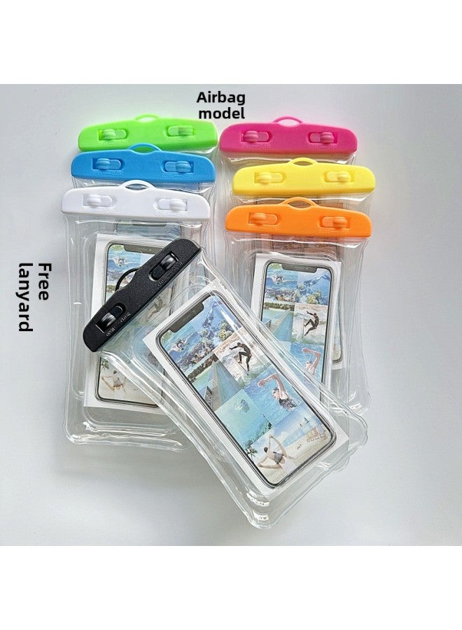 general Mobile Phone Waterproof Bag Touch Screen Printable Logo Outdoor Swimming Drifting Transparent Luminous Airbag Mobile Phone Waterproof Bag-Color:Airbag-size:orange - Image 1