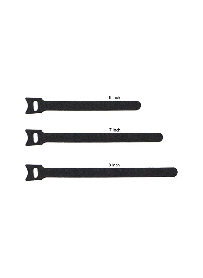 PASOW 50pcs Reusable Fastening Adjustable Cable Ties Wire Management 6 Inch (Black) - Image 5