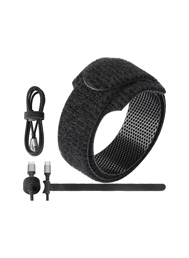 PASOW 50pcs Reusable Fastening Adjustable Cable Ties Wire Management 6 Inch (Black) - Image 1