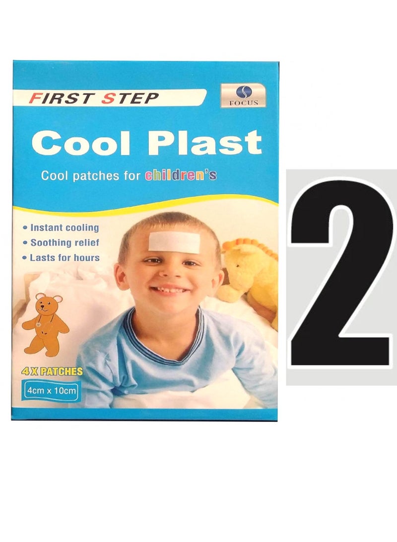 FOCUS 2 Pack (8) First Step Plasters Fever Reducer Patches for Children 4 x 10 cm  - Image 1