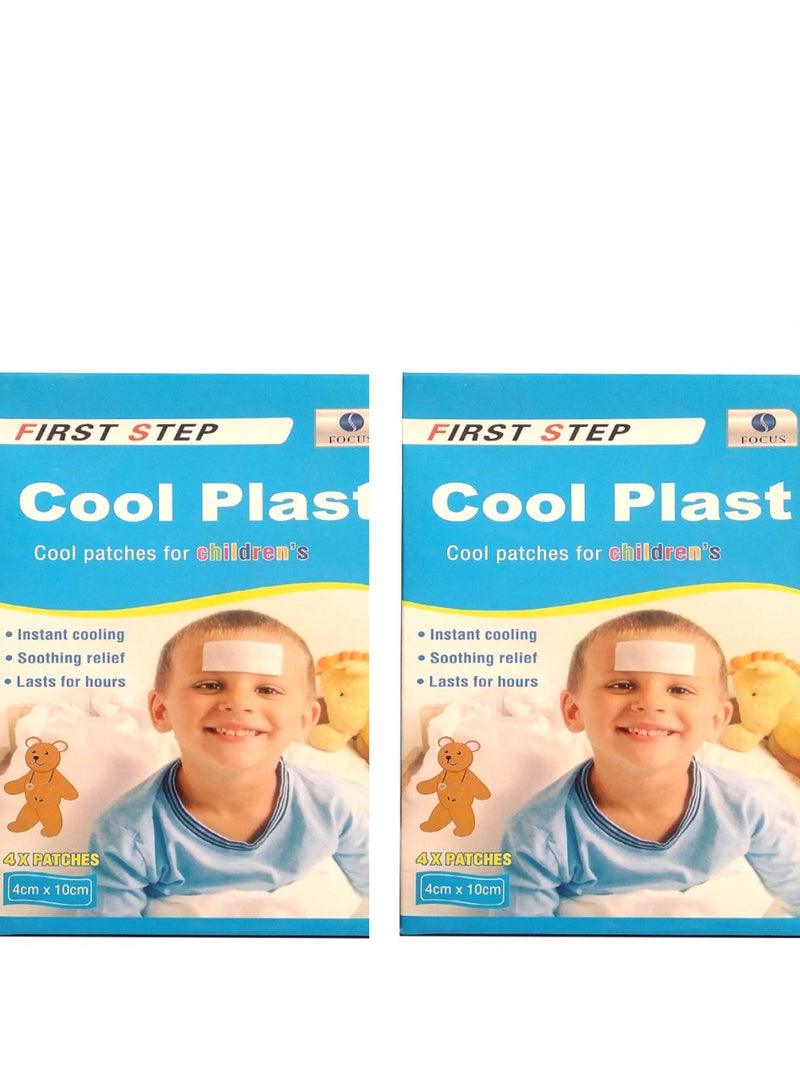 FOCUS 2 Pack (8) First Step Plasters Fever Reducer Patches for Children 4 x 10 cm  - Image 2