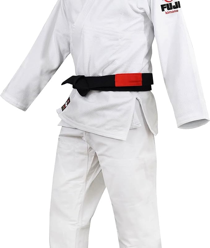 FUJI Kids All-Around Brazilian Style Jiu Jitsu Uniform with C0-Sized White Belt, White, Size C3 - Image 4