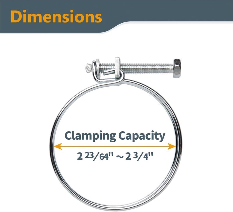 POWERTEC 70352 4" Hose to 2-1/2" Hose Cone Reducer with 4" & 2-1/2" Double Wire Clamps - Image 2