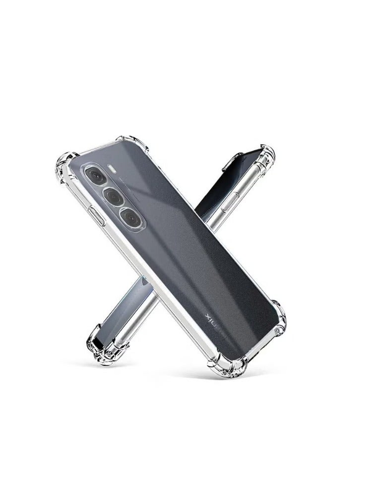 2 in 1 Infinix Hot 50 Pro+ 4G Phone Case Cover & Screen Protector - Shockproof Clear Slim TPU Protective Phone Cover & Full Coverage Delicate Touch Tempered Glass Screen Protector for Infinix Hot 50 Pro+ 4G  - Image 2