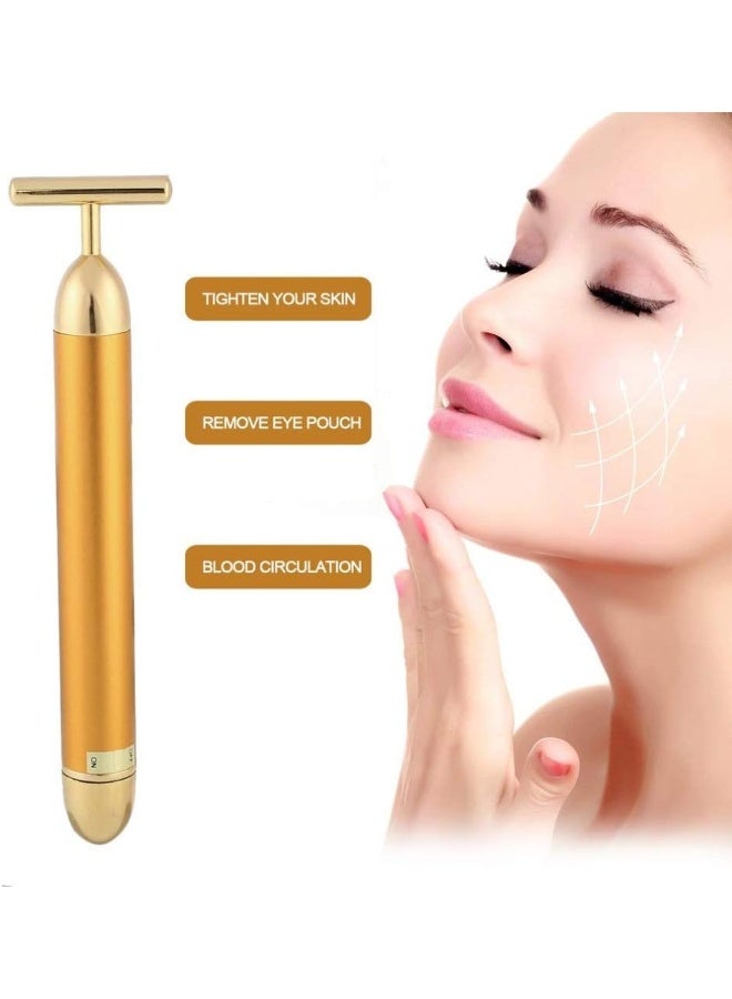 YINJIESHANGMAO Slimming Face 24k Gold Lift Bar Vibration Facial Beauty Care Vibration Facial Beauty Massager Energy Vibrating Bar Face Tool - Image 2