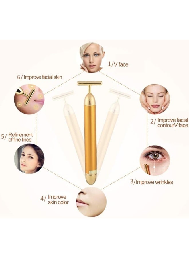 YINJIESHANGMAO Slimming Face 24k Gold Lift Bar Vibration Facial Beauty Care Vibration Facial Beauty Massager Energy Vibrating Bar Face Tool - Image 3