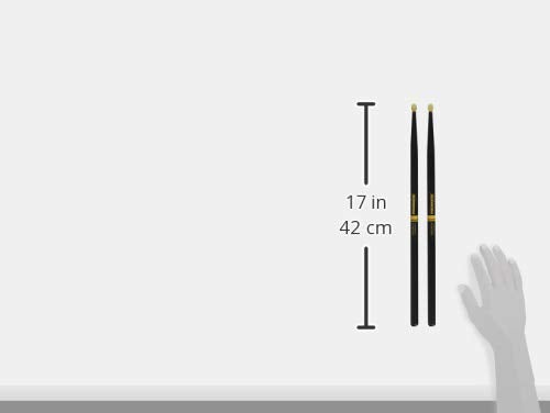 ProMark Forward Rebound 5A ActiveGrip Drumsticks, R5AAG, Tacky Active Grip Finish, Black Drum Sticks, Acorn Tip, Hickory Wood - 1 Pair - Image 3