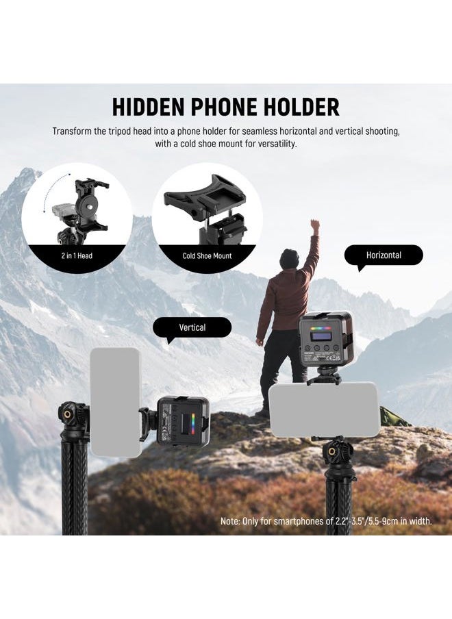 Neewer - Flexible Tripod with Remote, Mini Camera Phone Tripod Stand Vlog Selfie Stick with Phone Holder & Action Camera Adapter Compatible with GoPro Insta360 iPhone Samsung, Digital Camera, TP34 - Image 1