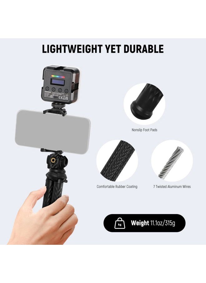 Neewer - Flexible Tripod with Remote, Mini Camera Phone Tripod Stand Vlog Selfie Stick with Phone Holder & Action Camera Adapter Compatible with GoPro Insta360 iPhone Samsung, Digital Camera, TP34 - Image 1
