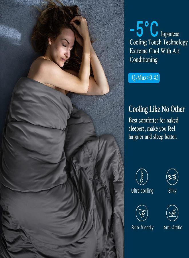 Elegear Elegear Revolutionary Cooling Comforter Twin Absorbs Body Heat to Keep Cool, Lightweight Summer Comforter Japanese Arc-Chill Cold Tech Fabric Cooling Blanket Hypo-Allergenic Cooling Quilt - Gray - Image 1