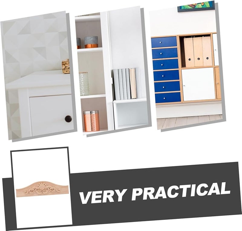 زخرفة الجملون الفرنسية الإلهام منحوتة يدويًا من الخشب الصلب لتزيين خزانة الأثاث - Image 4