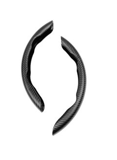 Yuwell Carbon Fiber Steering Wheel Cover For Unisex Safe And Non Slip Car Steering Cover Universal Fit Car Steering Wheel Protector Carbon Texture For Auto Truck Van SUV Black  - Image 3