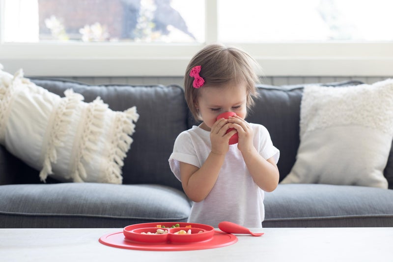 ezpz Tiny Cup (Coral) - 4 months+ - 100% Silicone Training Cup for Infants - Designed by a Pediatric Feeding Specialist - Baby-Led Weaning Essentials & Baby Gifts - Image 2