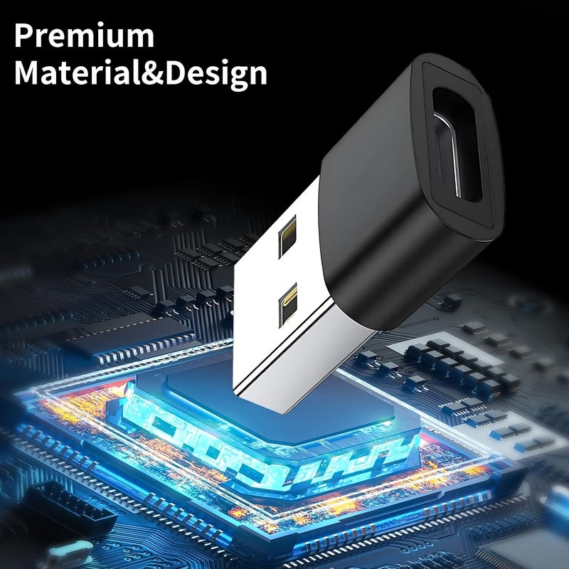USB to USB C Adapter 4 Pack USB C Female to USB Male Super Fast Charging OTG Adapter Converter Compatible with iPhone 15 14 13 12 11 Pro Max Plus iPad Pro Air 5 Mini 6 Samsung Galaxy S24 S23 S22 Black - Image 5