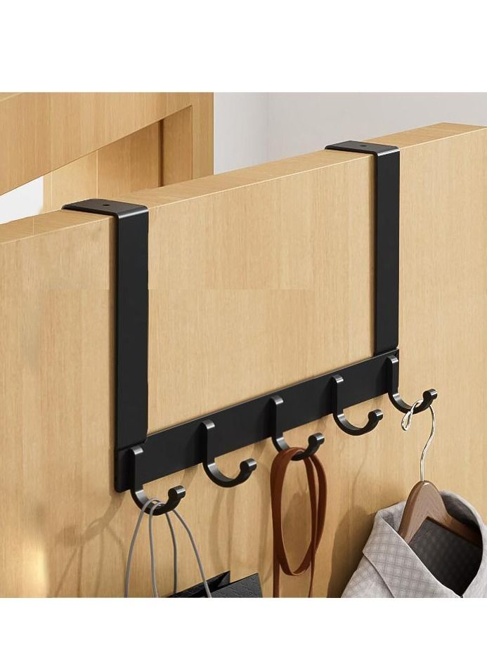 Y&D Over The Door Hook Hanger, Heavy-Duty Hanger - 5 Hooks, Space Saving Organizer Rack for Hanging Coat, Towel, Bag, Robe (1) - Image 2