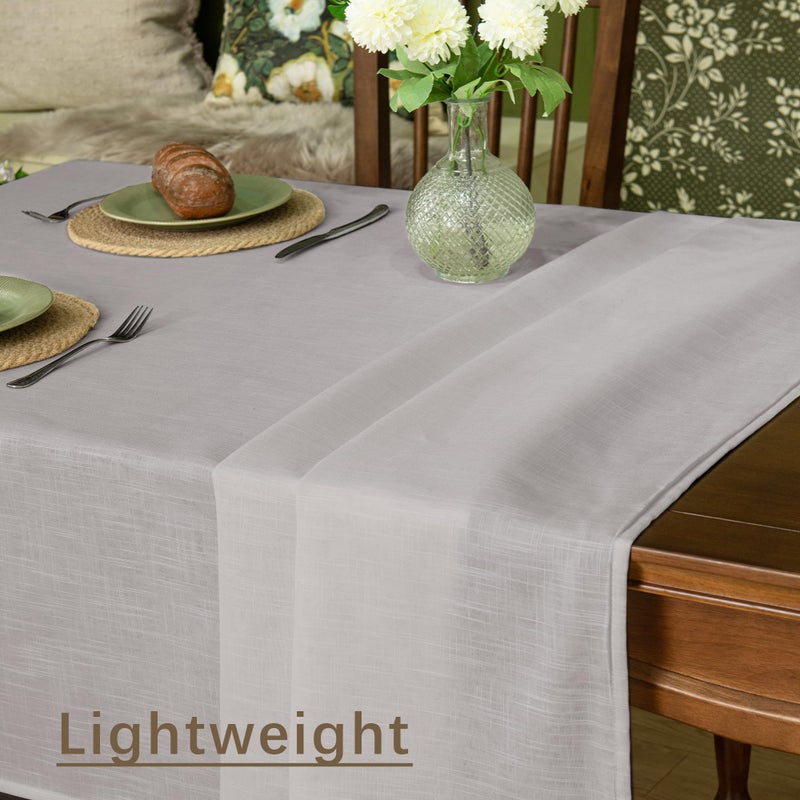 Karseteli Linen Textured Rectangle Tablecloth  Slubby Lightweight Table Cloth 60 x 120 Inch  Water Resistant Stain Resistant Farmhouse Burlap Table Cover for Kitchen Dining Room - Image 4