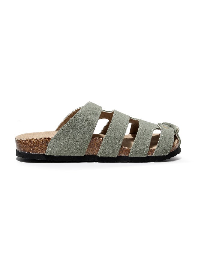 Women's Buckle Strap Cork Slides Classic Double-Strap Sandals - Unisex Men Slippers - Image 3