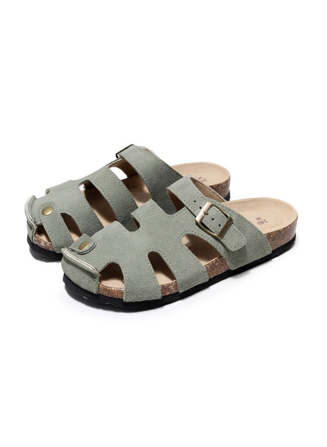 Women's Buckle Strap Cork Slides Classic Double-Strap Sandals - Unisex Men Slippers - Image 5