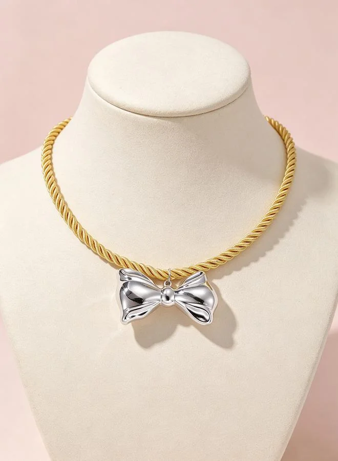 تايك تو Bow Pendant Necklace