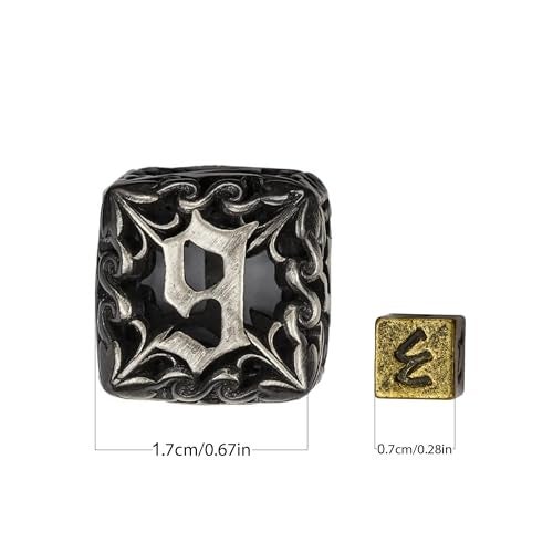 CRITALLIC Mini DND Dice Set with Rune Keychain Case7PCS DD Polyhedral Metal Dice Set for Dungeons and Dragons TTRPG Games Roleplaying Games PathfinderBronze - Image 5