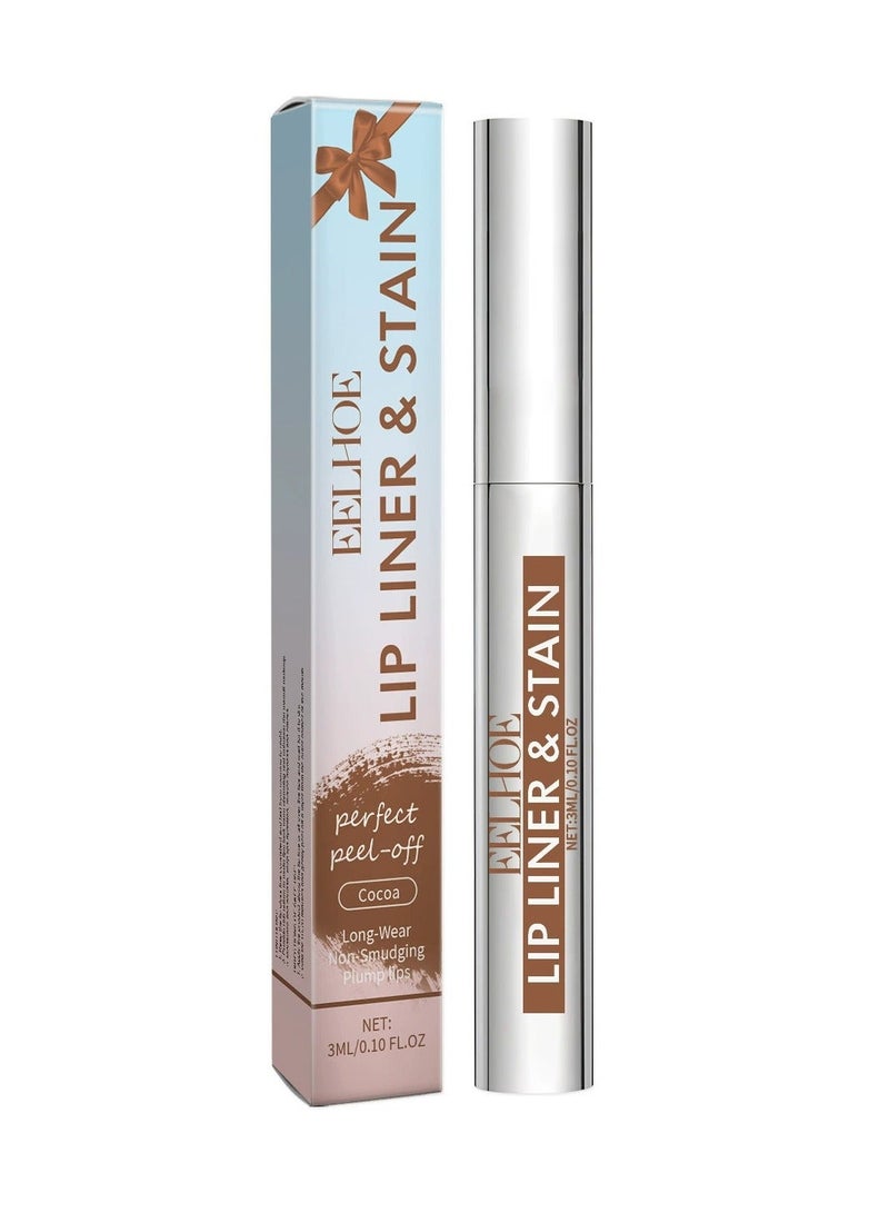EELHOE Peel Off Lip Gloss, Waterproof Matte Lip Gloss, Peel Off Lipstick Anti-Fade, High Pigment Lip Gloss (Cocoa) - Image 1