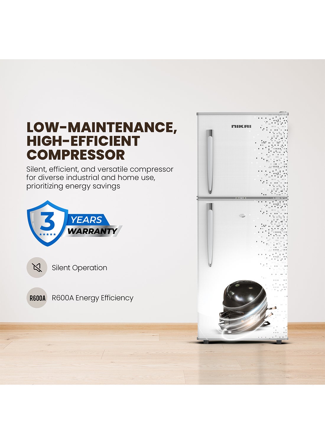 NIKAI Bundle 200L Double Door Refrigerator (NRF200FSS) + 32 Inch