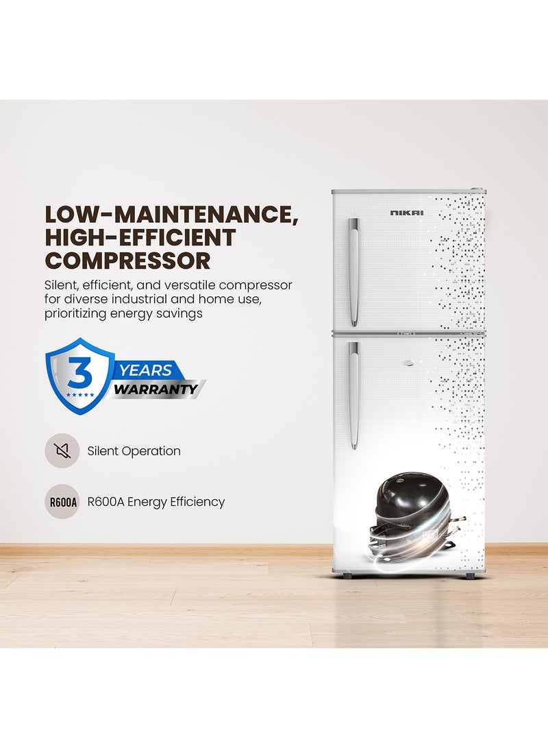 NIKAI Bundle 200L Double Door Refrigerator (NRF200FSS) + 32 Inch Smart LED TV  (NTV3200SLED) + Microwave 20L (NMO919AX) 200 L 113 W NRF200DN3M+NTV+NMO Silver - Image 2