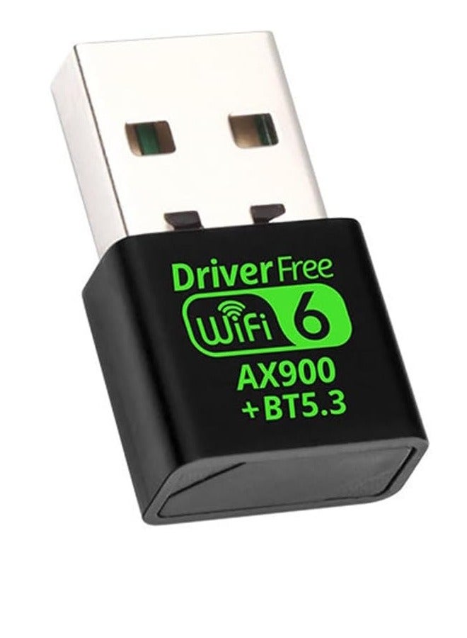 AX900Mbps WiFi 6 and Bluetooth 5.3 Combo Adapter Dual Band 5/2.4Ghz Wireless Network External USB Wi-Fi Receiver for Laptop/PC/Desktop 4dBi Antenna Compatible with  PC/Laptop/Desktop - Image 1