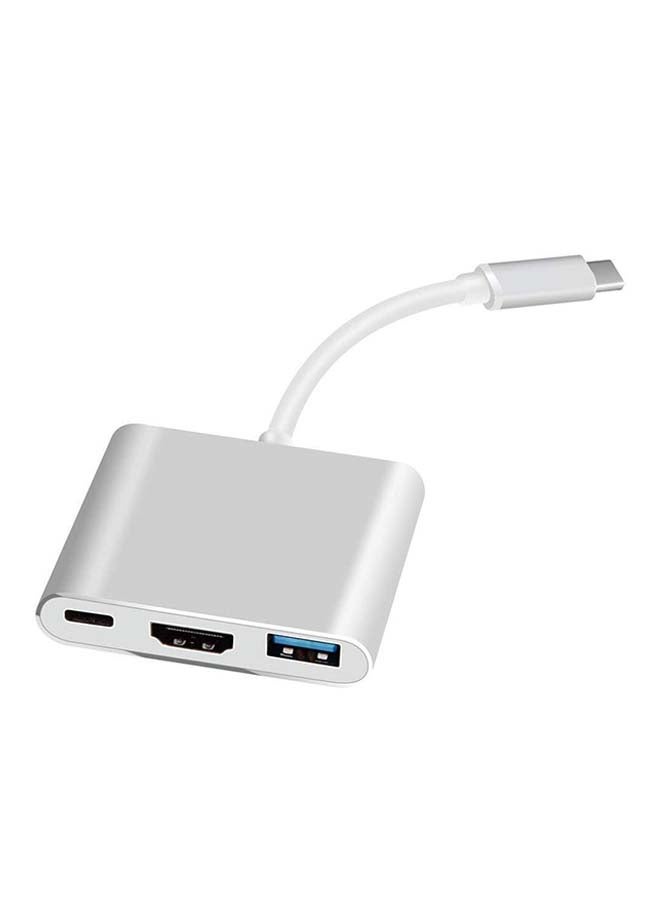 محول HDMI لجهاز التلفاز بدقة عالية من نوع USB 3.1 Type-C إلى Silver - Image 1