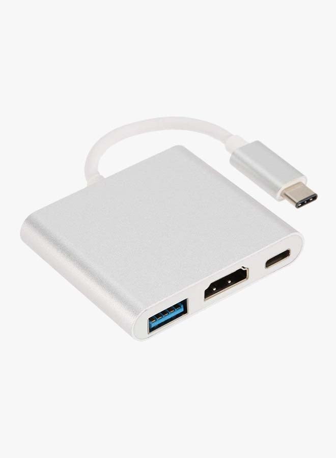 محول HDMI لجهاز التلفاز بدقة عالية من نوع USB 3.1 Type-C إلى Silver - Image 2