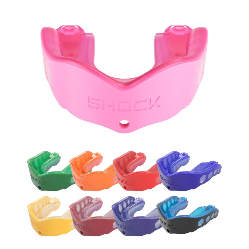 Shock Doctor Mouth Guard Sports, Hockey, Lacrosse, Baseball, Wrestling Moutguard, Gel Max Heavy Duty Protection & Custom Fit, Football Mouth Guard with Strap, Adult & Youth Mouthguard - Image 1