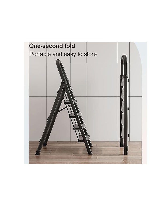 Generic - Folding Ladder 4 Steps Household Portable Ladders Lightweight Aluminum Step Ladder For Home, Non-Slip Portable Ladder For Kitchen, Library And Office, Maximum Load 150 Kg - Image 1