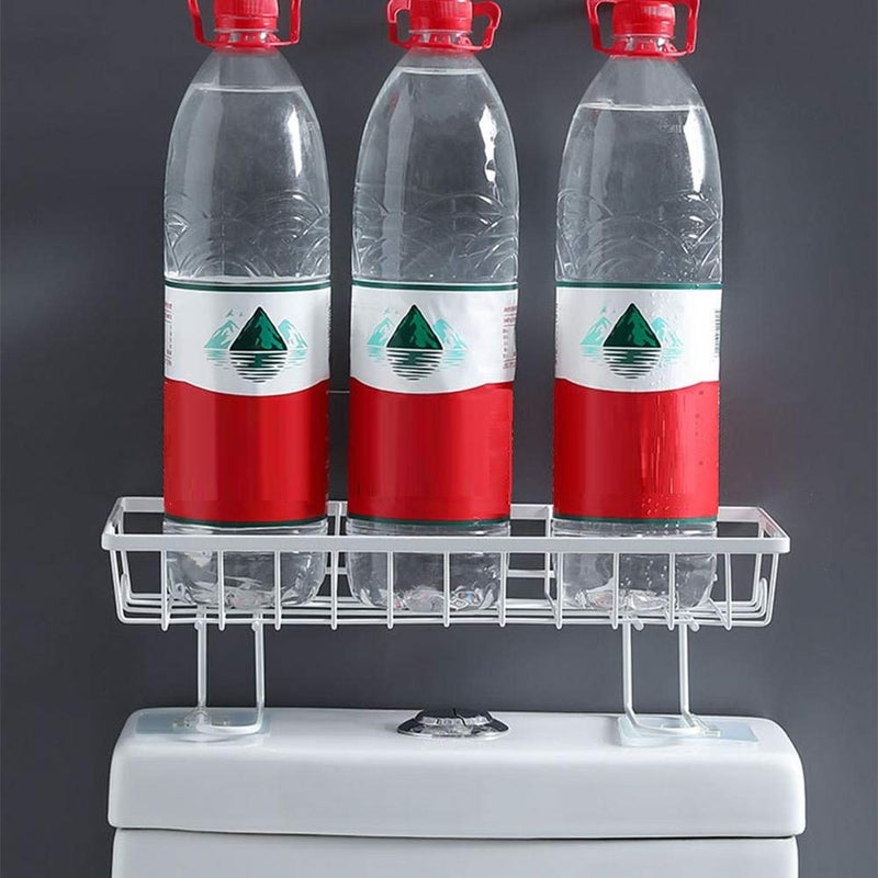 Rasdion Bathroom Stand Organizer | Shelf Wall Storage Rack with Sticky Sticker Towel Holder with 2 Hook for Kitchen Bathroom - 1 Pack (Black) - Image 3