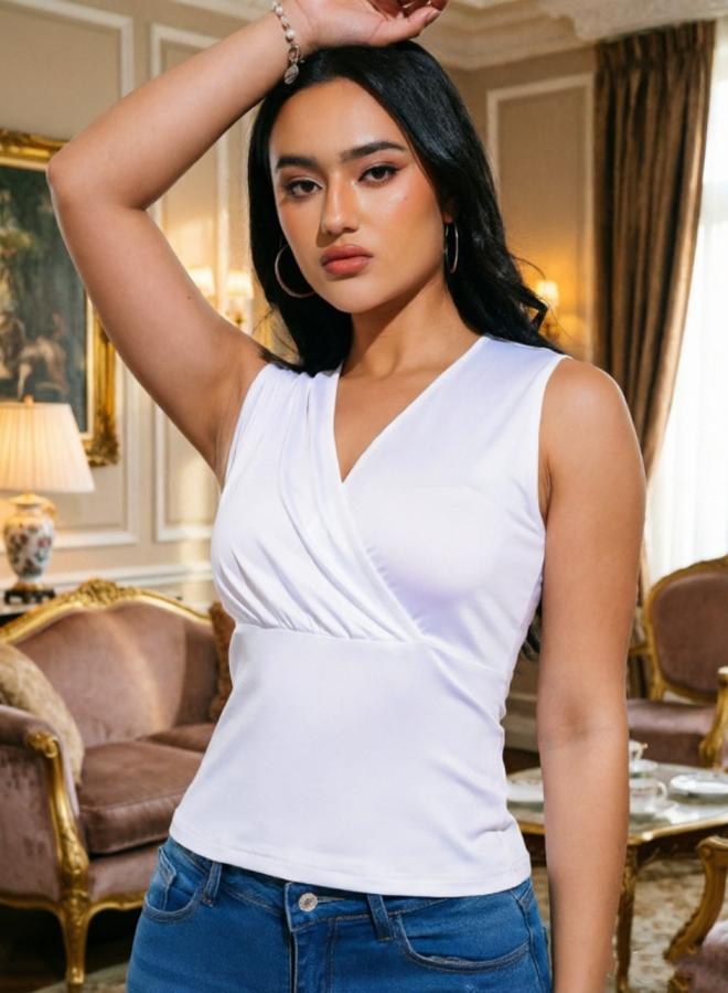 Take Two White Sleeveless Blouse - Image 1