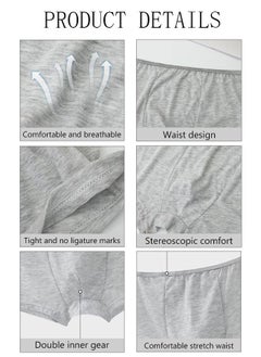 DUNISO 10PCS Men's Disposable Briefs 100% Cotton Disposable Underwear  Mid Waist Panties for Business Travel Hospital Stays Underpants Grey  - Image 2