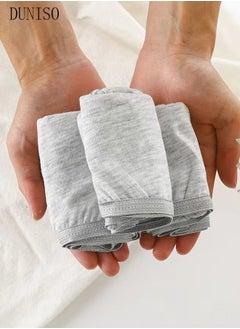 DUNISO 10PCS Men's Disposable Briefs 100% Cotton Disposable Underwear  Mid Waist Panties for Business Travel Hospital Stays Underpants Grey  - Image 3