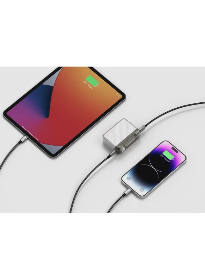 شارج شاحن محمول SHARGE SP020 Flow من SHARGE 10000mAh Mini Power Bank مع 20W USB-C شحن سريع مزدوج الإخراج شاحن محمول محمول متوافق مع iPhone 15/15 Pro/14 Galaxy S24 iPad (أبيض) - Image 5
